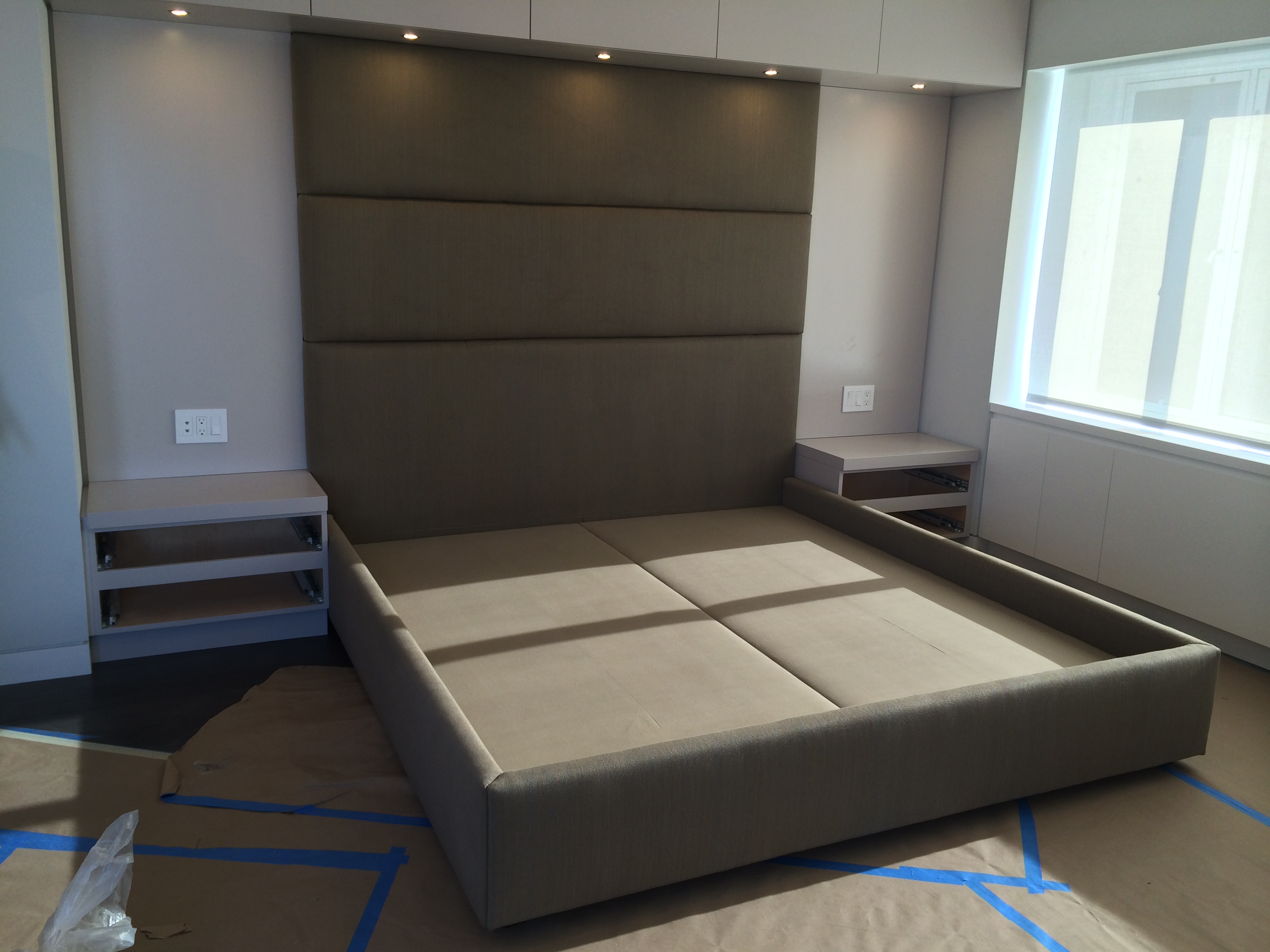 headboard and bed
